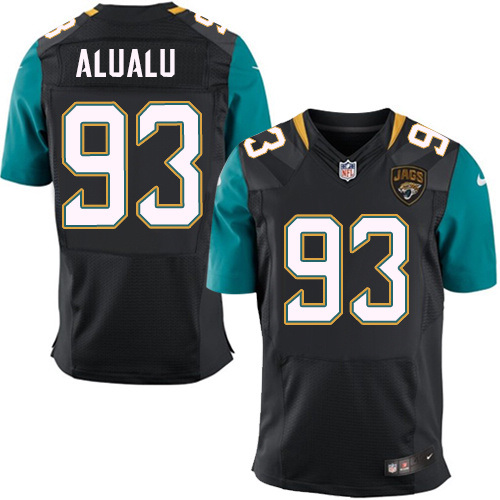 Men's Elite Tyson Alualu Nike Jersey Black Alternate - #93 NFL Jacksonville Jaguars